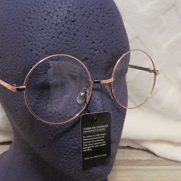 Boldersides Accessories - Gold Clear Circle Frame Glasses